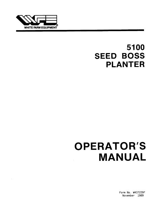 white 5100 planter parts manual