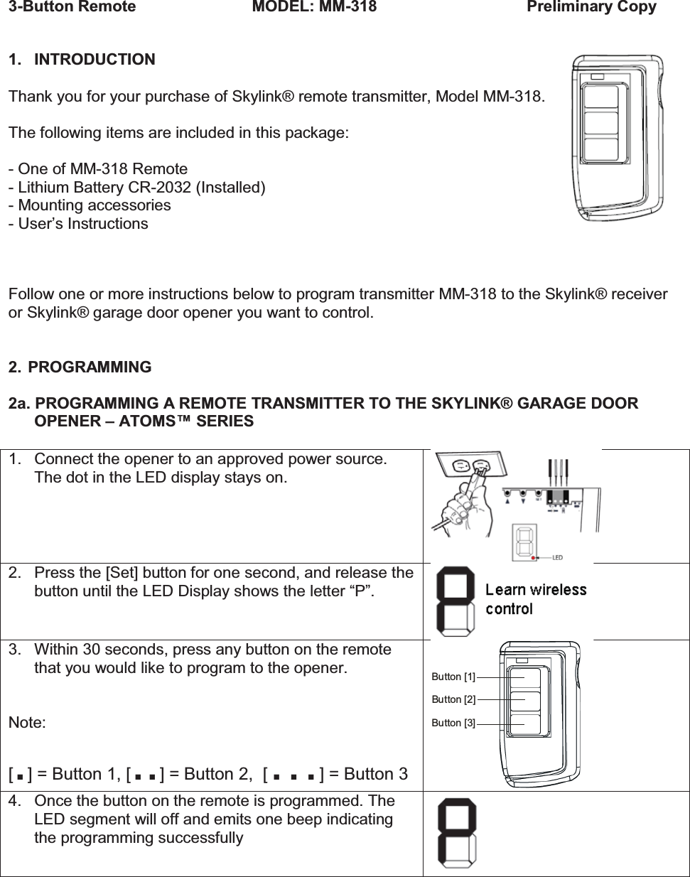 skylink g5 garage door opener manual
