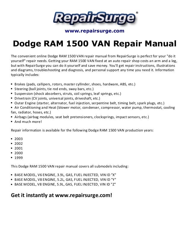 dodge ram 1500 repair manual